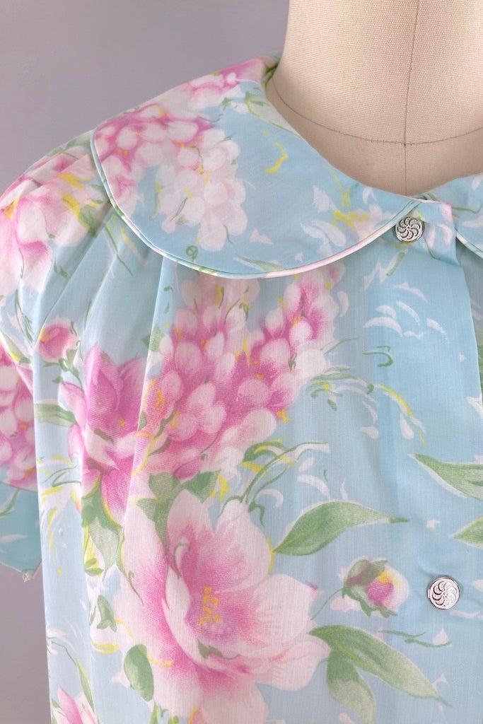 Vintage Blue Floral House Dress-ThisBlueBird