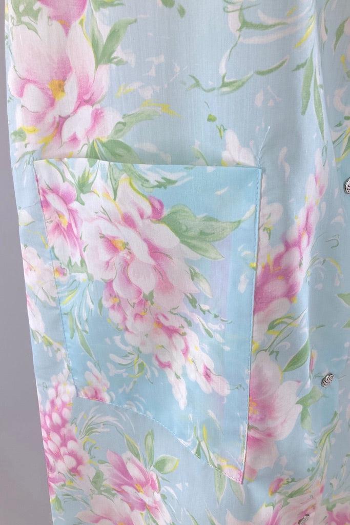 Vintage Blue Floral House Dress-ThisBlueBird