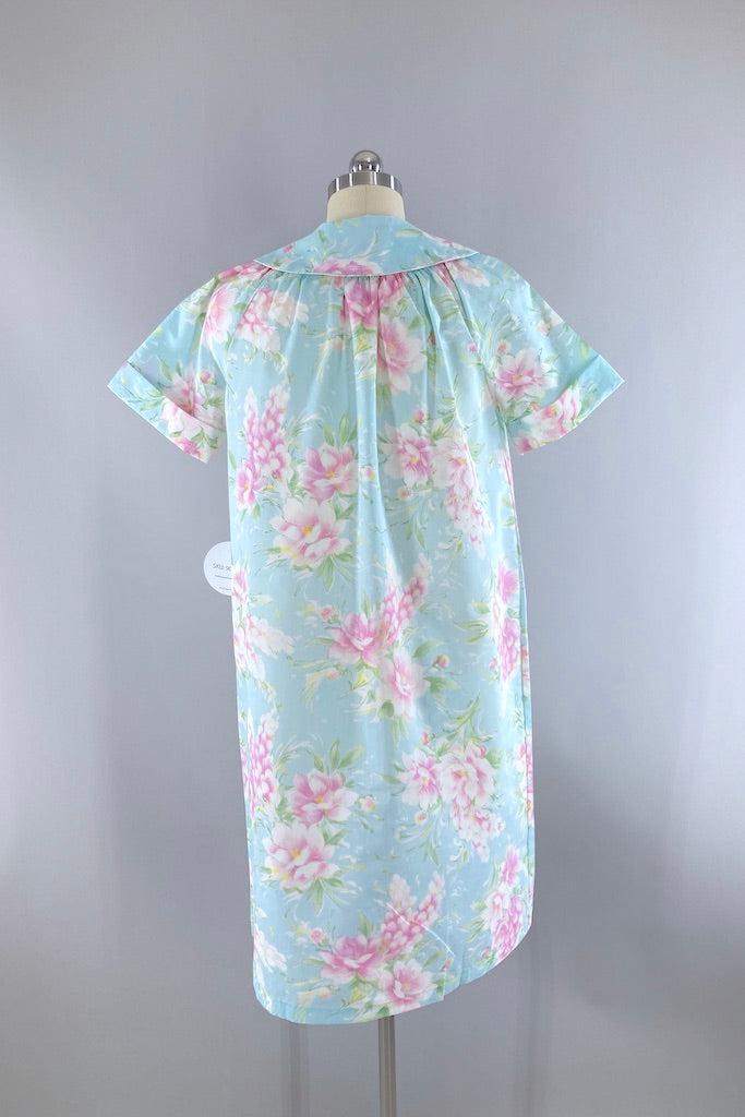 Vintage Blue Floral House Dress-ThisBlueBird