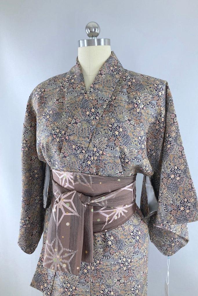 Vintage Blue &amp; Gold Kimono-ThisBlueBird