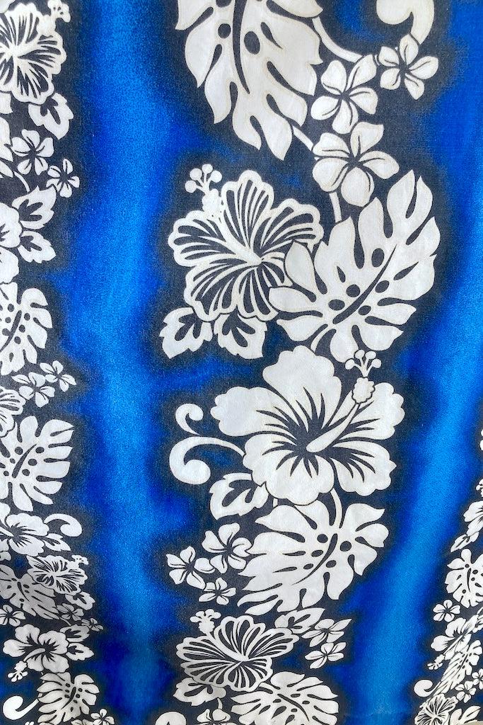 Vintage Blue Hawaiian Caftan Dress-ThisBlueBird