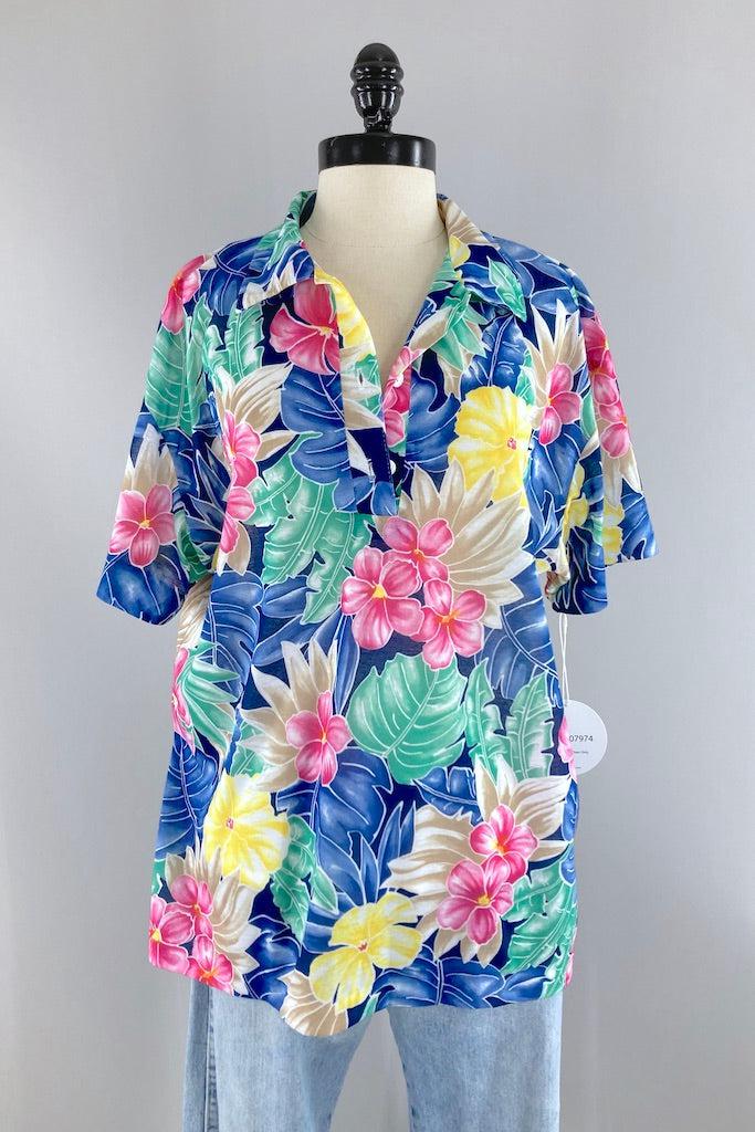 Vintage Blue Hawaiian Polo-ThisBlueBird