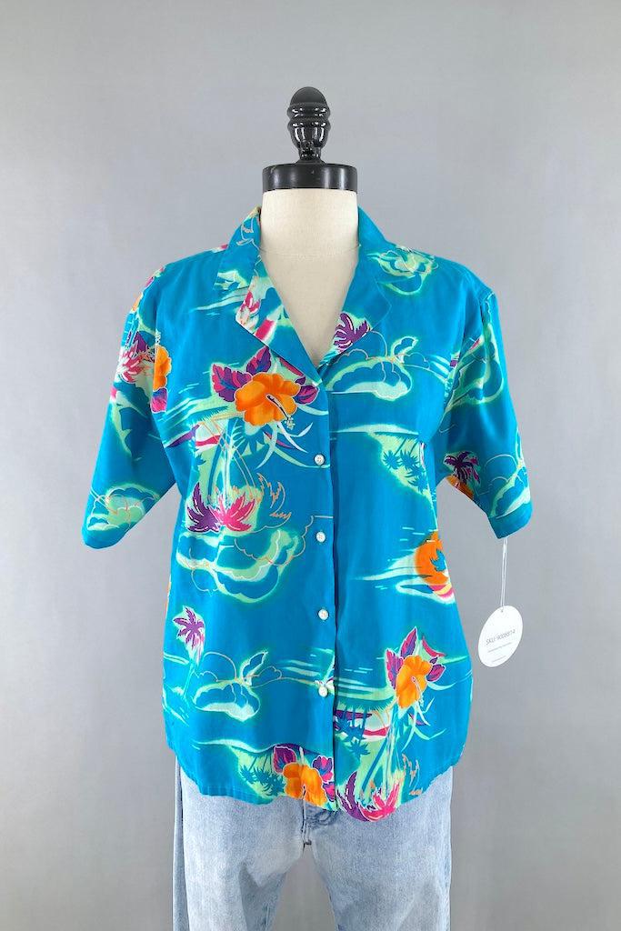 Vintage Blue Hawaiian Shirt-ThisBlueBird