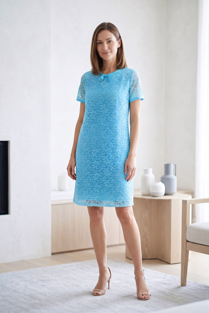 Vintage Blue Lace Party Dress-ThisBlueBird
