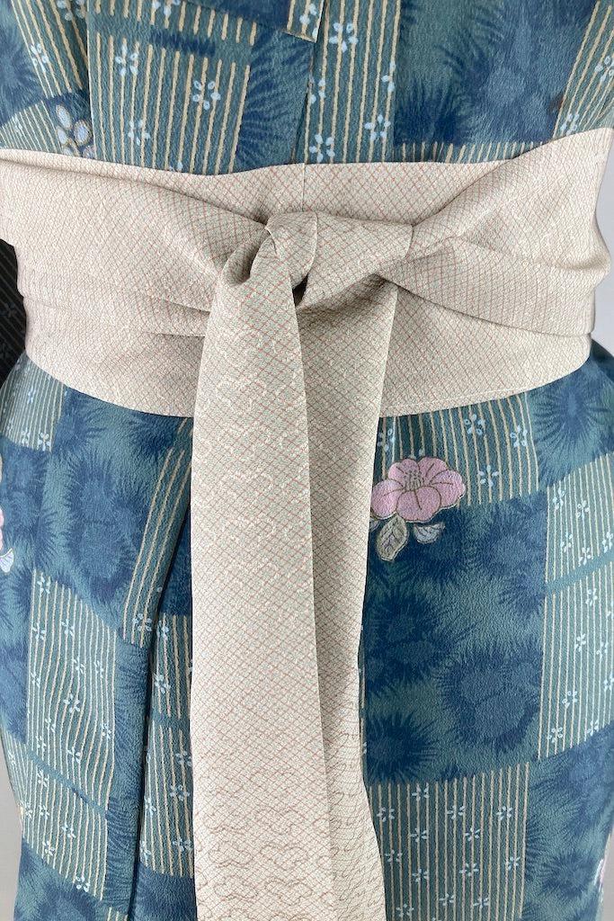 Vintage Blue &amp; Lavender Floral Kimono-ThisBlueBird