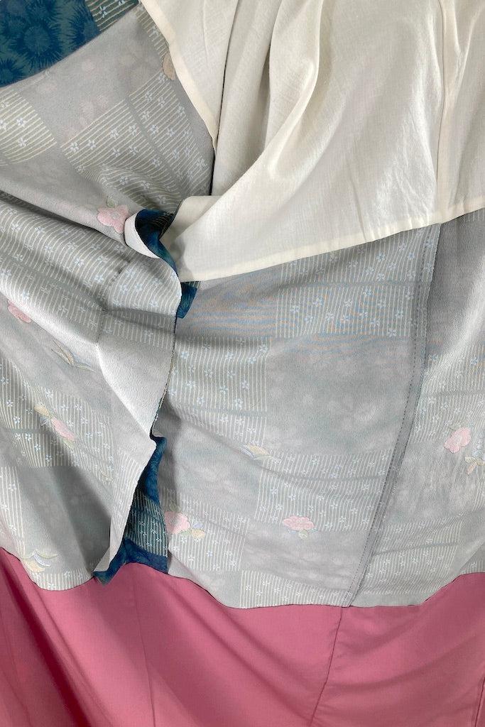 Vintage Blue &amp; Lavender Floral Kimono-ThisBlueBird
