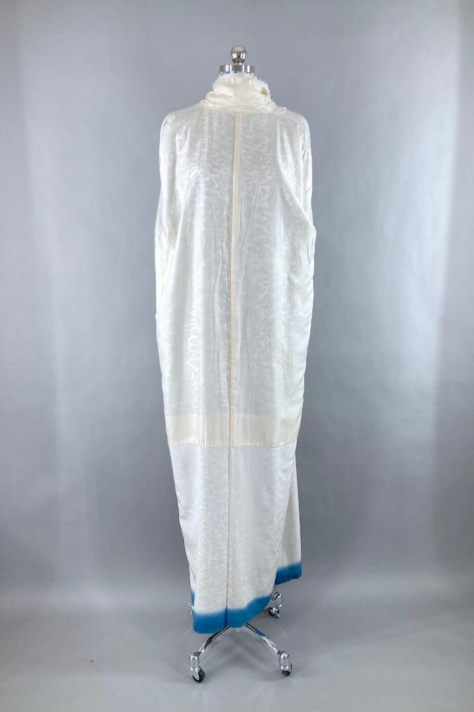 Vintage Blue &amp; White Silk Kimono-ThisBlueBird