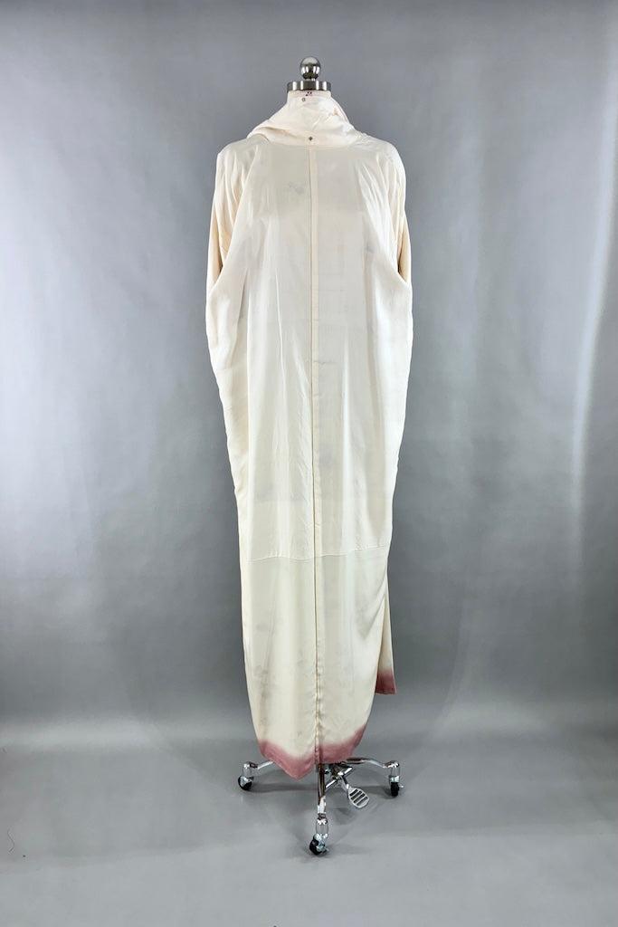 Vintage Blush Pink Silk Floral Kimono Robe-ThisBlueBird