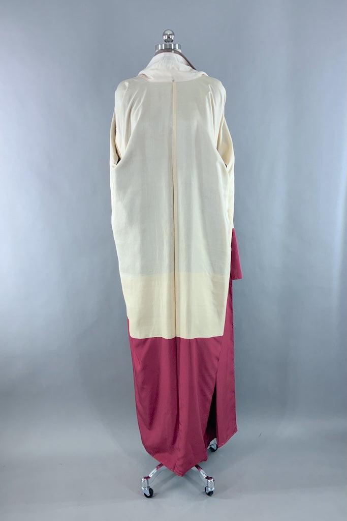 Vintage Brown Dots Silk Kimono-ThisBlueBird