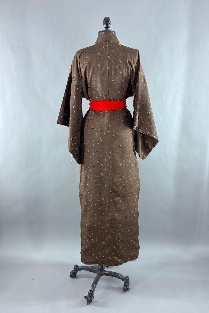 Vintage Brown Meisen Silk Kimono-ThisBlueBird