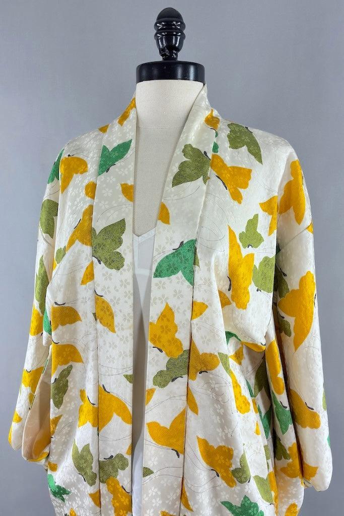 Vintage Butterflies Silk Kimono Cardigan-ThisBlueBird