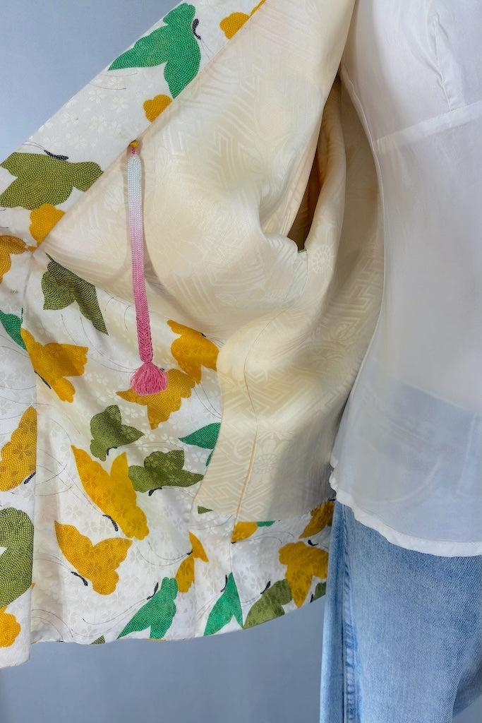 Vintage Butterflies Silk Kimono Cardigan-ThisBlueBird