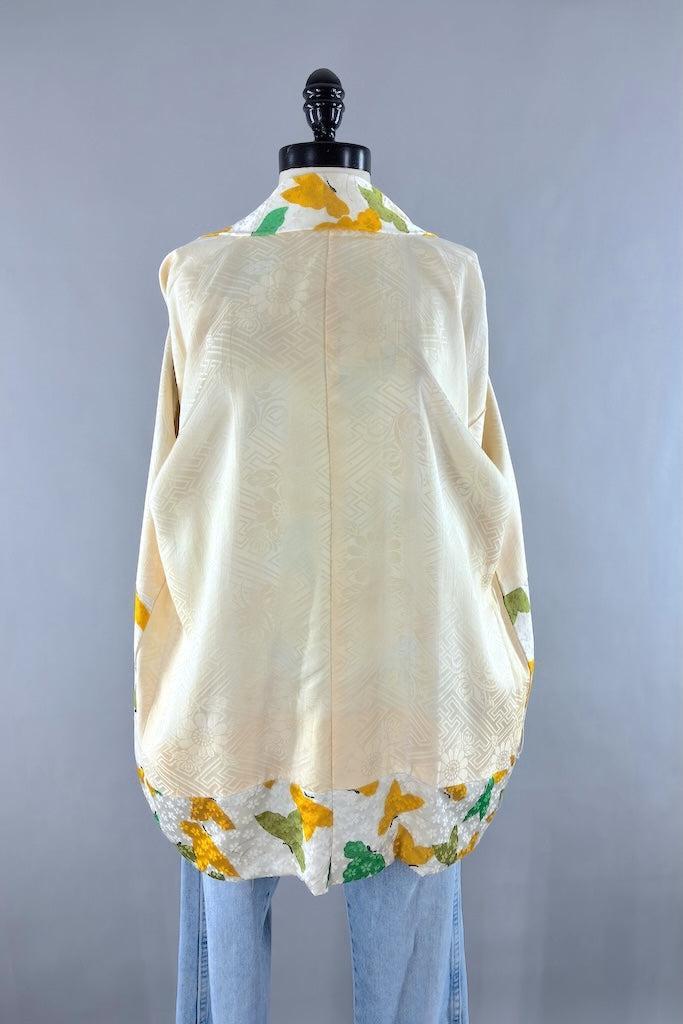 Vintage Butterflies Silk Kimono Cardigan-ThisBlueBird