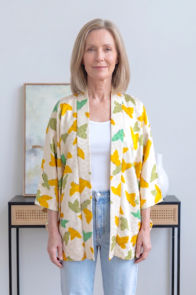 Vintage Butterflies Silk Kimono Cardigan-ThisBlueBird