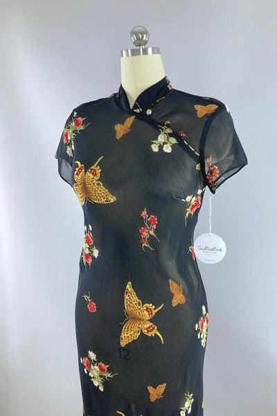 Vintage Butterfly Cheongsam Qipao Dress-ThisBlueBird