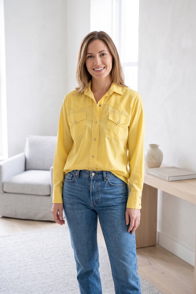 Vintage Cos Cob Yellow Western Shirt-ThisBlueBird