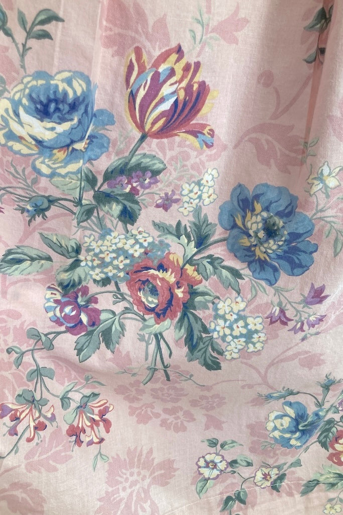 Vintage Cottagecore Pink Floral Skirt-ThisBlueBird