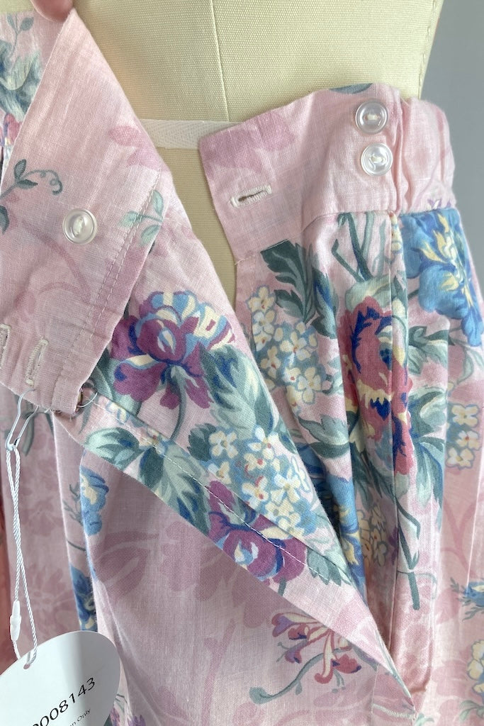 Vintage Cottagecore Pink Floral Skirt-ThisBlueBird