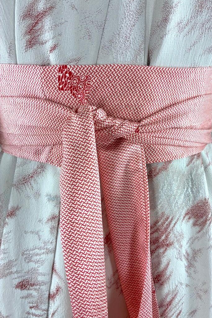 Vintage Dove Grey Silk Kimono Robe-ThisBlueBird