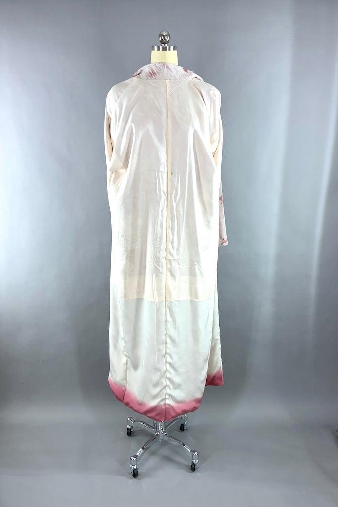 Vintage Dove Grey Silk Kimono Robe-ThisBlueBird