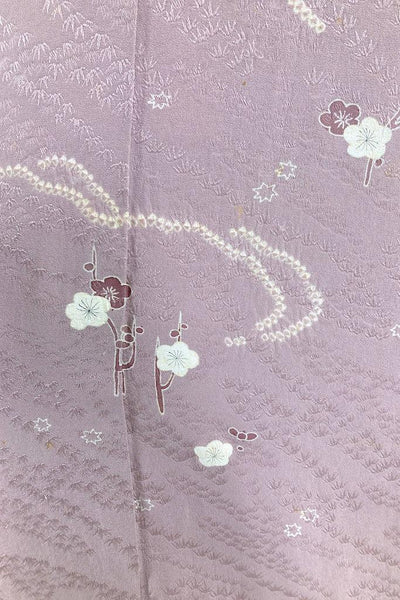 Vintage Dusty Lavender Floral Silk Kimono-ThisBlueBird