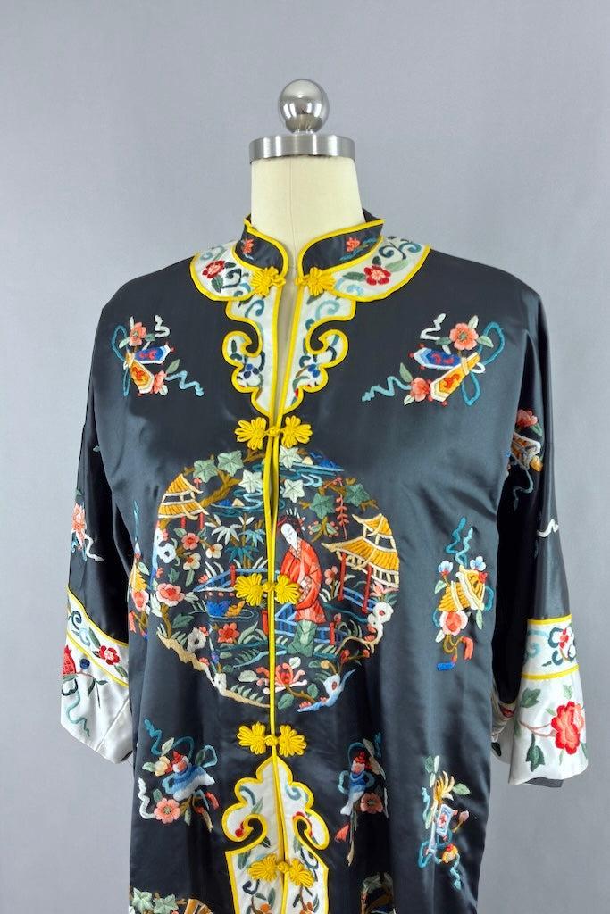 Vintage Embroidered Chinese Court Robe-ThisBlueBird