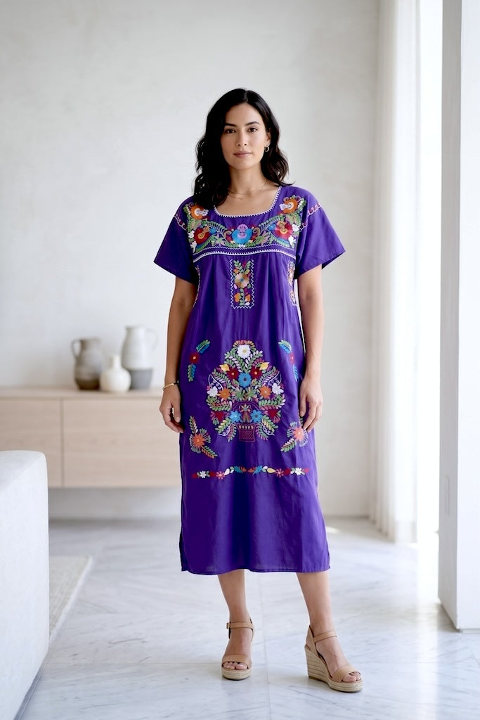 Vintage Embroidered Mexican Dress-ThisBlueBird