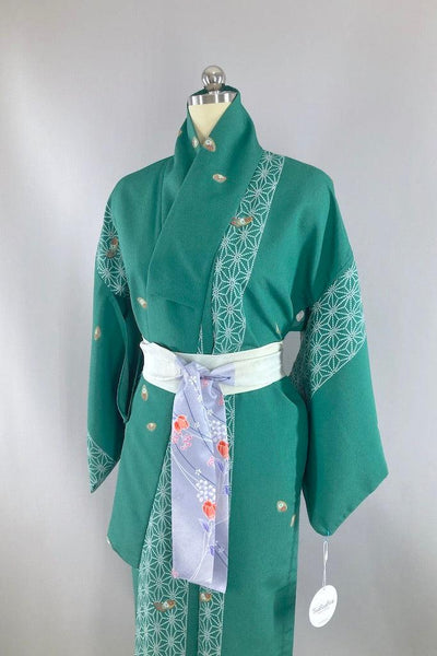 Vintage Emerald Green Kimono-ThisBlueBird