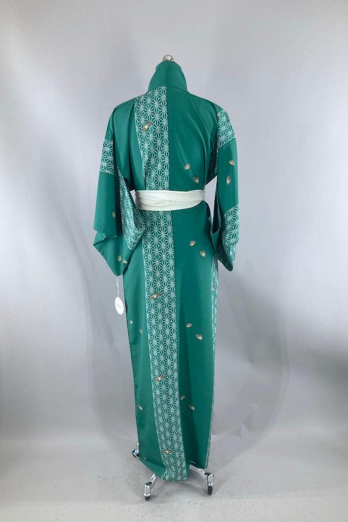 Vintage Emerald Green Kimono-ThisBlueBird