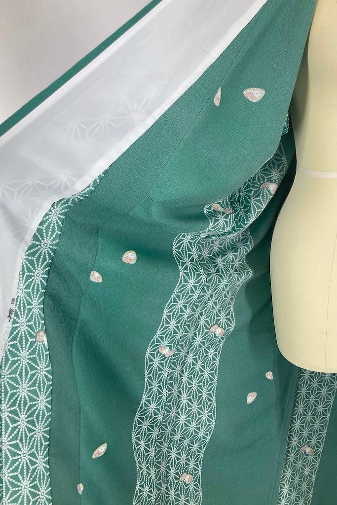 Vintage Emerald Green Kimono-ThisBlueBird