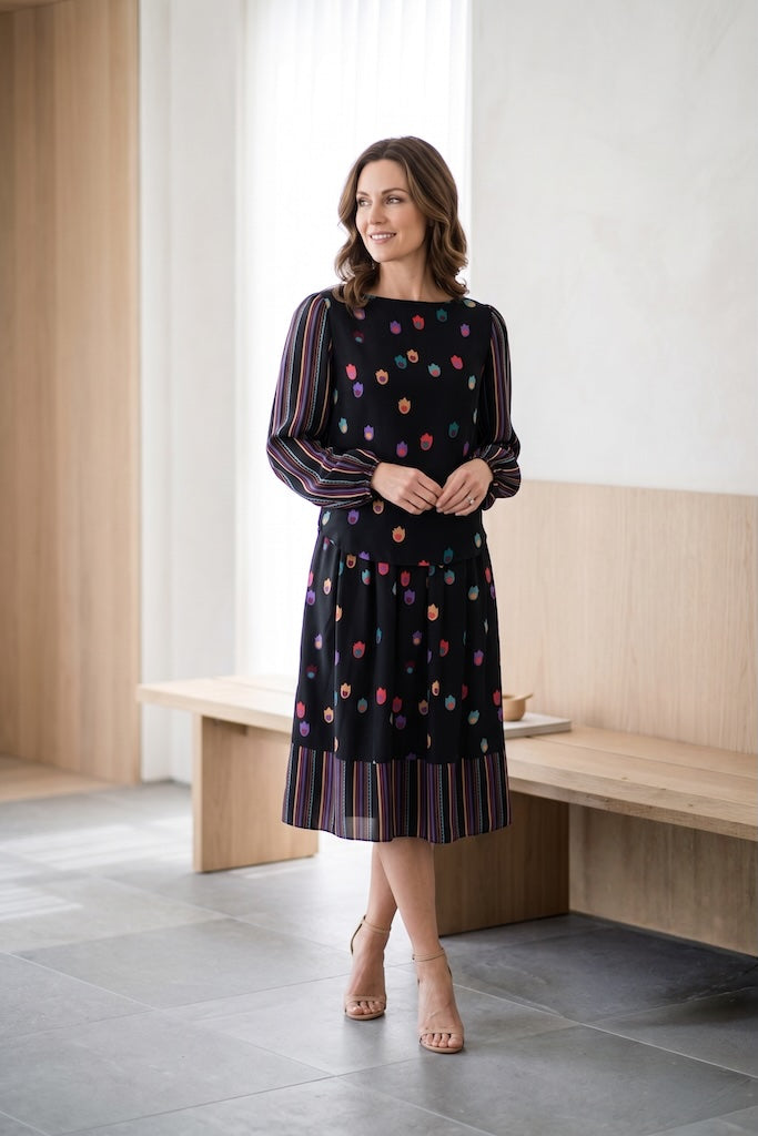 Vintage Flora Kung Blouse and Skirt Set-ThisBlueBird