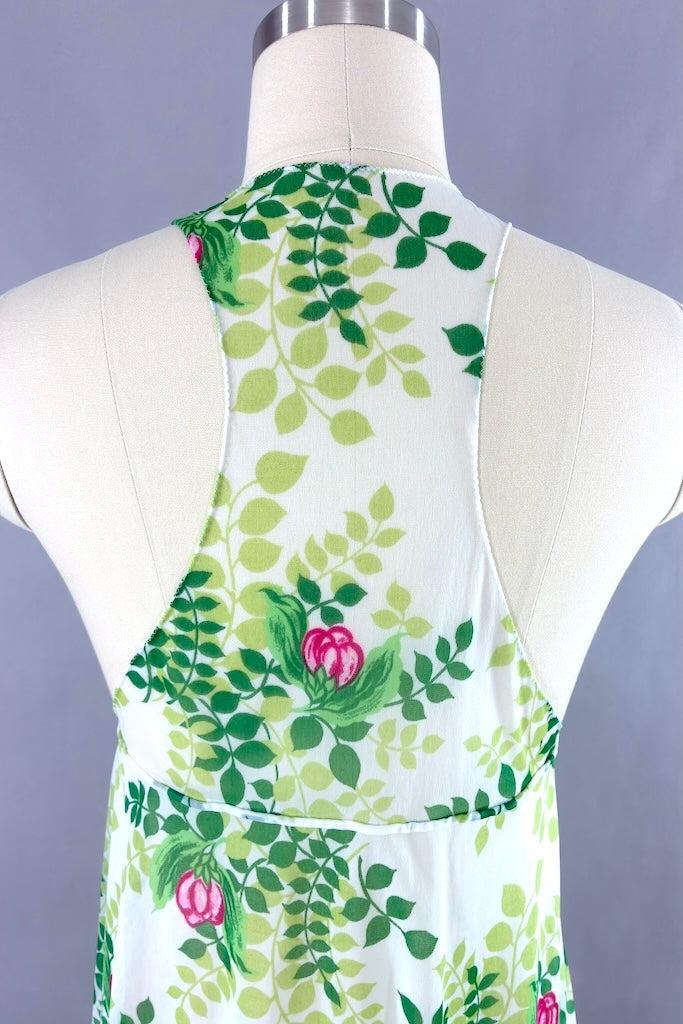 Vintage Floral Chiffon Nightgown-ThisBlueBird
