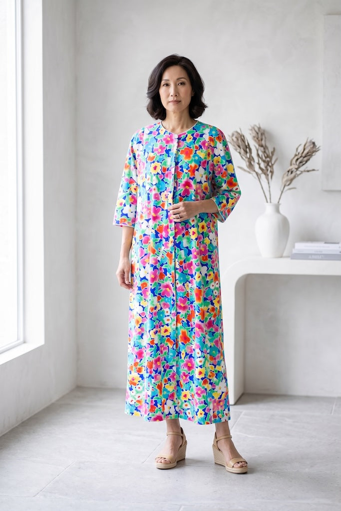 Vintage Floral Print Caftan-ThisBlueBird