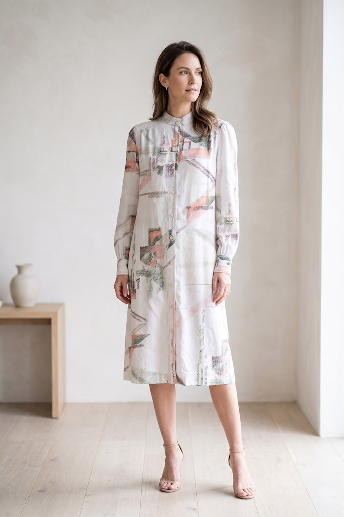 Vintage Fred Rothschild Abstract Print Dress-ThisBlueBird