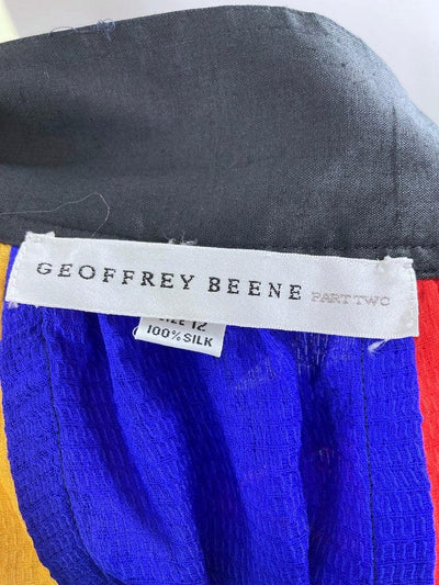 Vintage Geoffrey Beene Rainbow Silk Skirt-ThisBlueBird