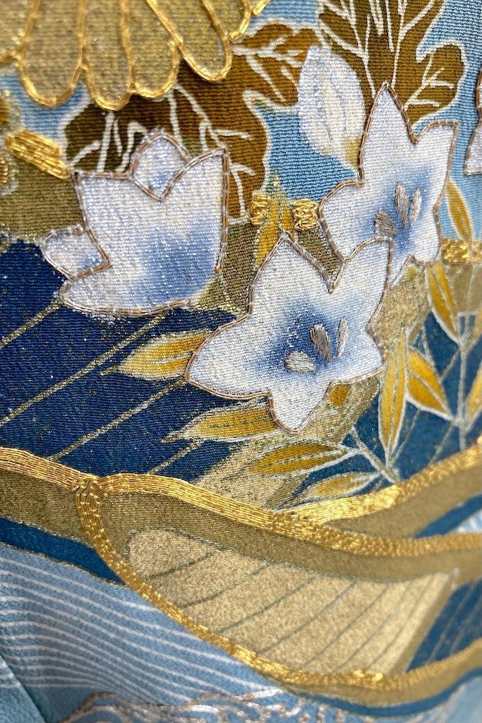 Vintage Golden River Boats Silk Kimono-ThisBlueBird
