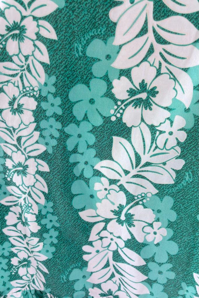 Vintage Green Hawaiian Caftan Dress-ThisBlueBird
