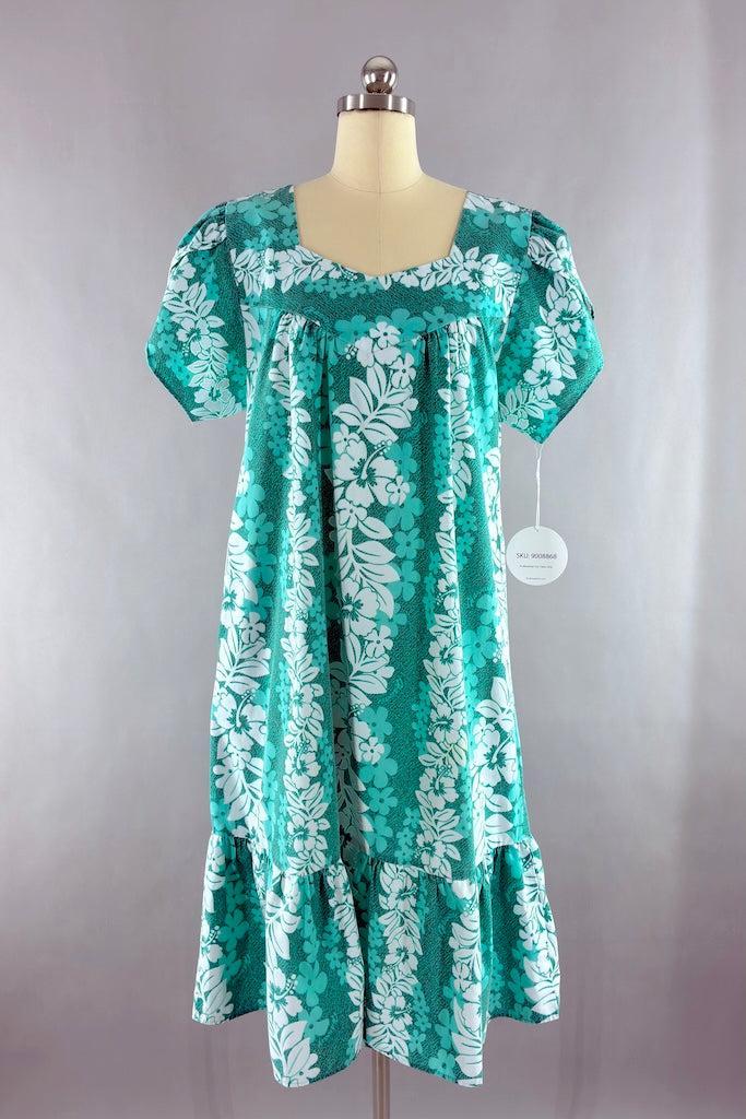 Vintage Green Hawaiian Caftan Dress – ThisBlueBird
