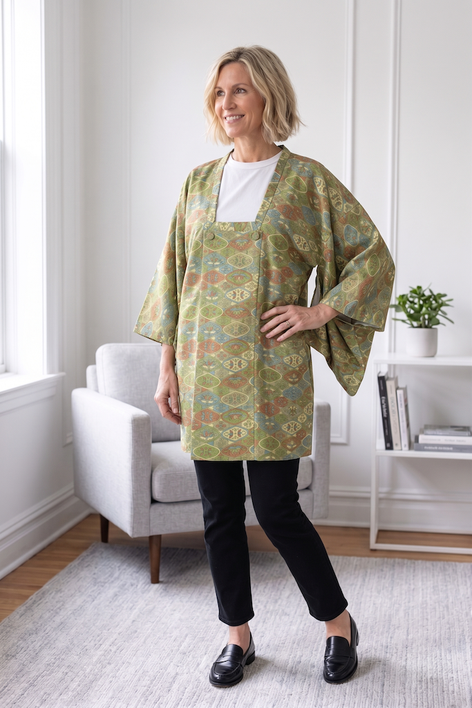 Vintage Green Kimono Cardigan-ThisBlueBird