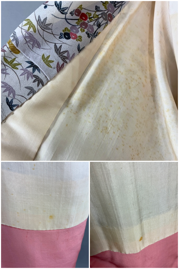 Vintage Grey Floral Silk Kimono Robe-ThisBlueBird