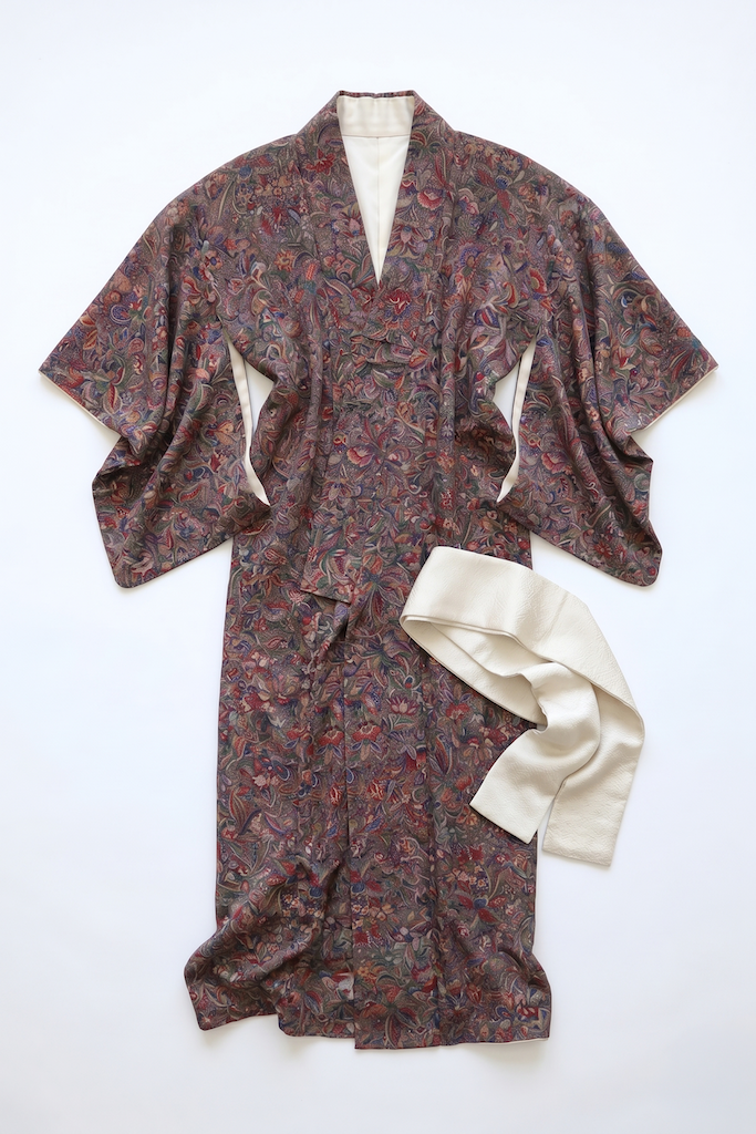 Vintage Grey Gardens Silk Kimono Robe-ThisBlueBird