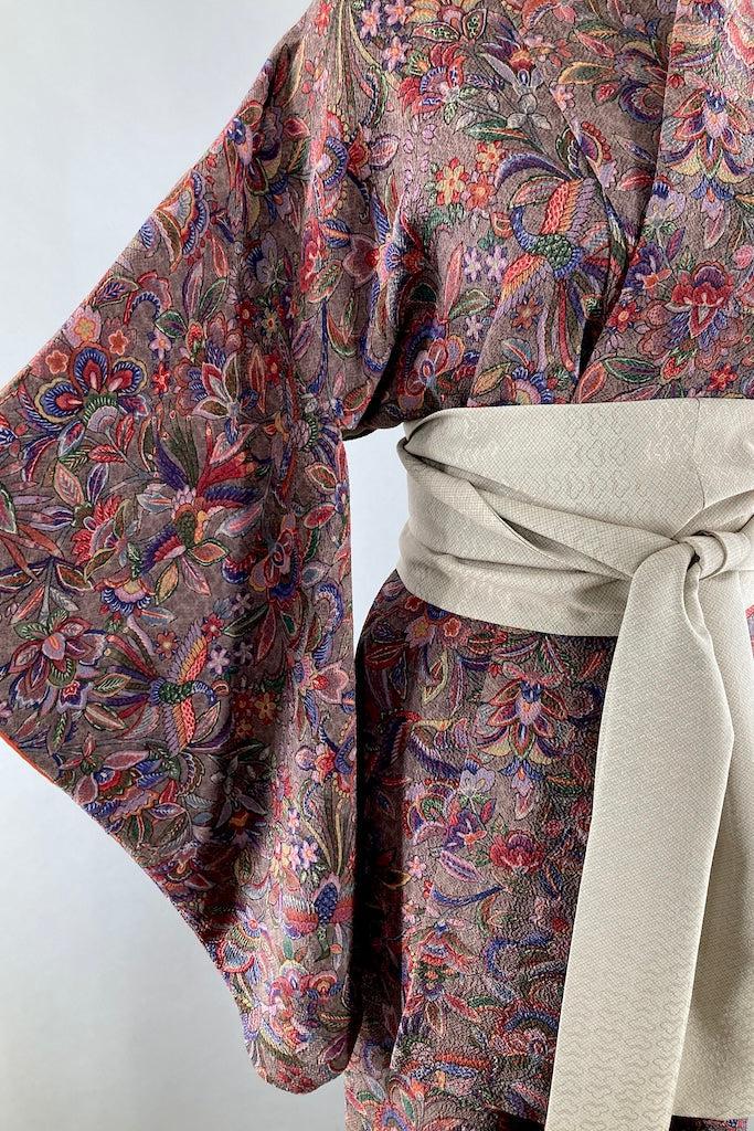 Vintage Grey Gardens Silk Kimono-ThisBlueBird