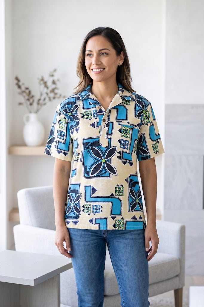 Vintage Hawaiian Polo Shirt-ThisBlueBird
