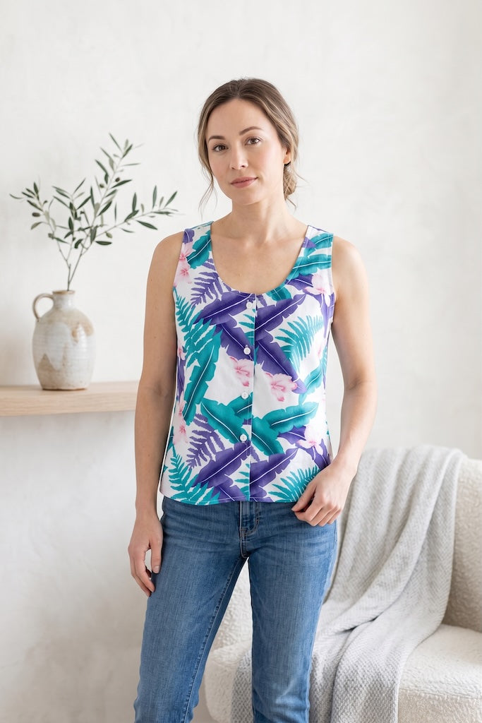 Vintage Hilo Hattie Sleeveless Summer Top-ThisBlueBird