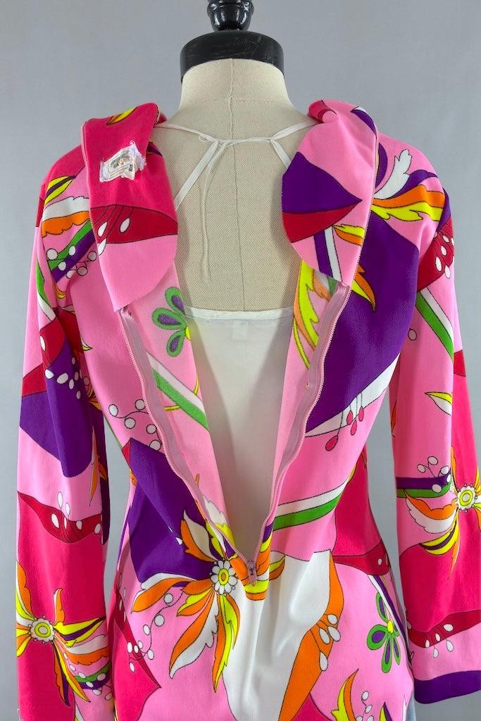 Vintage Hot Pink Mod Print Shirt-ThisBlueBird