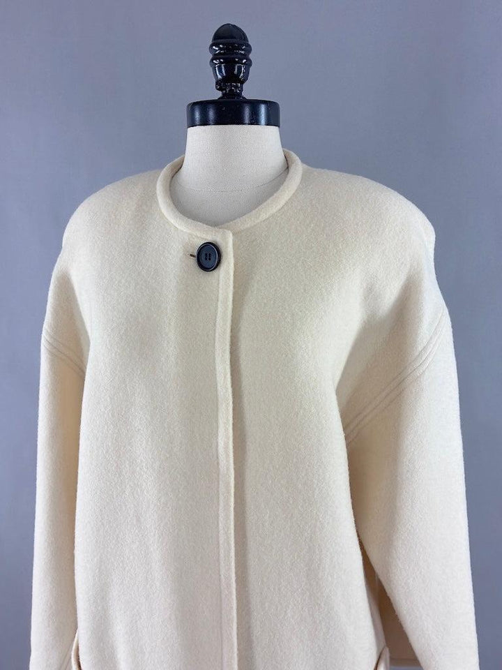 Vintage Ivory Duster Coat-ThisBlueBird