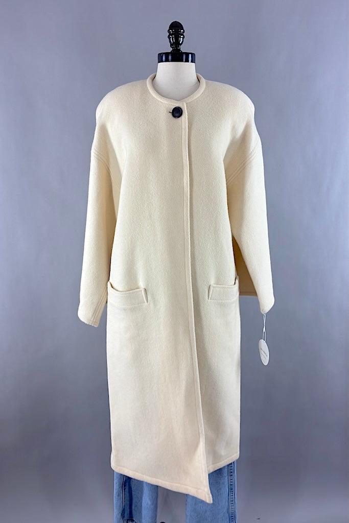 Vintage Ivory Duster Coat-ThisBlueBird