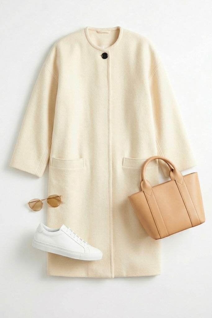 Vintage Ivory Duster Coat-ThisBlueBird