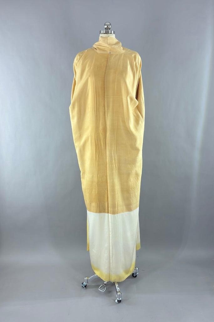 Vintage Ivory Hexagon Silk Kimono-ThisBlueBird