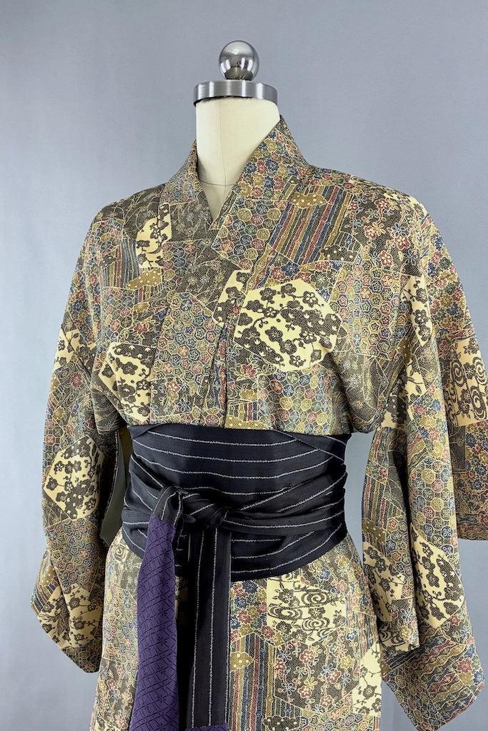 Vintage Ivory Print Kimono-ThisBlueBird